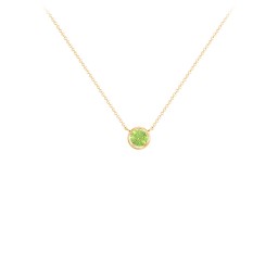 Bezel Set 4mm Gemstone Pendant in 9K Solid Yellow Gold with Peridot
