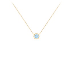 Bezel Set 4mm Gemstone Pendant in 9K Solid Yellow Gold with Blue Topaz