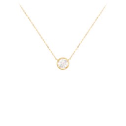 Bezel Set 5mm Gemstone Pendant in 18K Gold Plated Silver with Cubic Zirconia