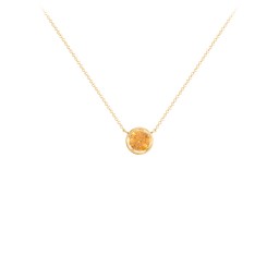 Bezel Set 5mm Gemstone Pendant in 18K Gold Plated Silver with Citrine