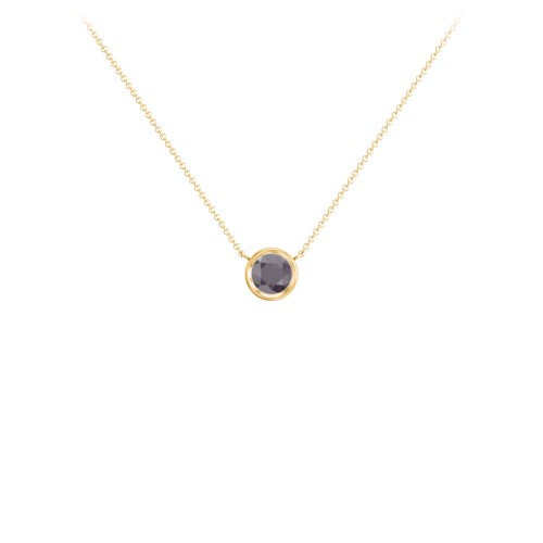 Bezel Set 5mm Gemstone Pendant – 18K Gold Plated Silver with Alexandrite