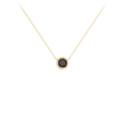 Bezel Set 5mm Gemstone Pendant – 9kt Yellow Gold with Smokey Quartz