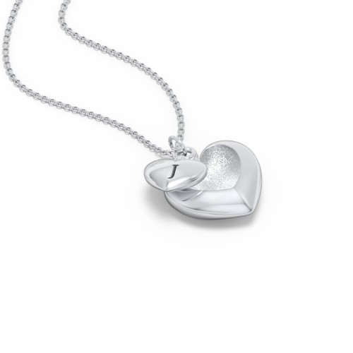 Engravable Nested Hearts Pendant – Sterling Silver