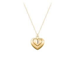 Engravable Nested Hearts Pendant in 9K Solid Yellow Gold