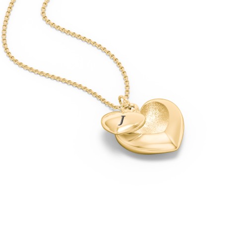 Engravable Nested Hearts Pendant – 9kt Yellow Gold