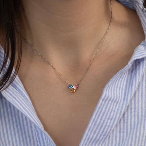 Love and Kisses 3 Gemstone Pendant