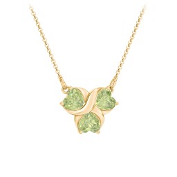 Love and Kisses 3 Gemstone Pendant in 18K Gold Plated Silver with Peridot