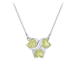 Love and Kisses 3 Gemstone Pendant in 925 Sterling Silver with Peridot