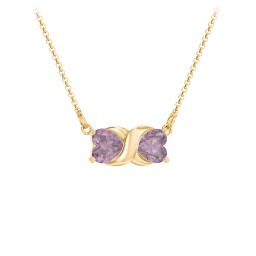 Love and Kisses Gemstone Pendant in 18K Gold Plated Silver