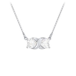 Love and Kisses Gemstone Pendant in 925 Sterling Silver with Diamond