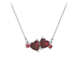 Gemstone Hearts Necklace with Accent Stones