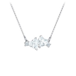 Gemstone Hearts Necklace with Accent Stones