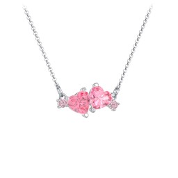 Gemstone Hearts Necklace with Accent Stones