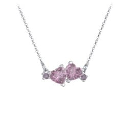 Gemstone Hearts Necklace with Accent Stones