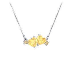 Gemstone Hearts Necklace with Accent Stones