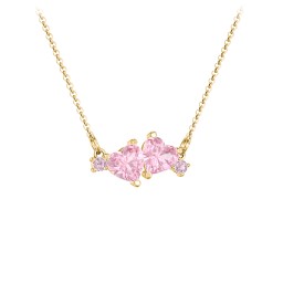 Gemstone Hearts Necklace with Accent Stones