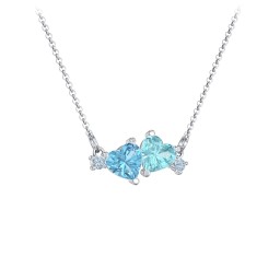 Gemstone Hearts Necklace with Accent Stones