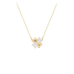 Lucky Clover Hearts And Gemstones Necklace