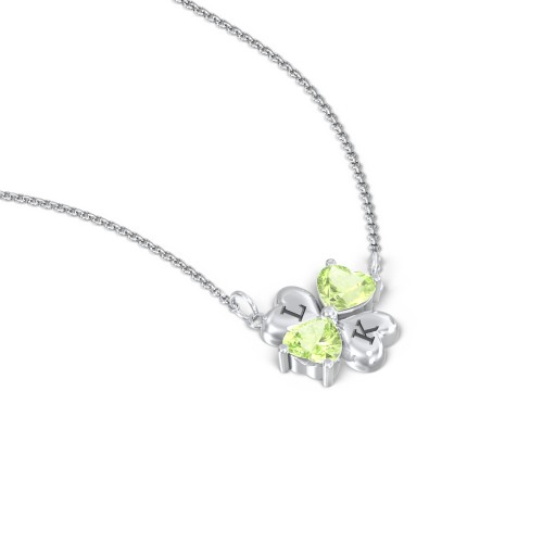 Lucky Clover Hearts And Gemstones Necklace