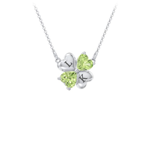 Lucky Clover Hearts And Gemstones Necklace