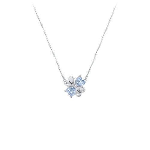 Lucky Clover Hearts And Gemstones Necklace