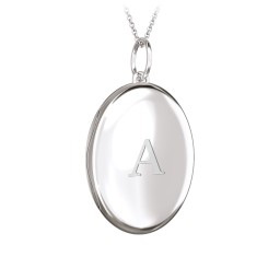 Engravable Oval Photo Locket Necklace