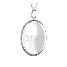 Engravable Oval Photo Locket Necklace