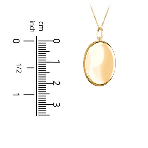 Engravable Oval Photo Locket Necklace – 18K Gold Plated Silver
