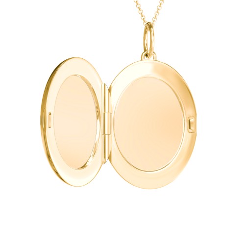 Engravable Oval Photo Locket Necklace – 18K Gold Plated Silver
