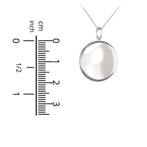 Engravable Round Photo Locket Necklace – 18K Gold Plated Silver