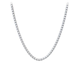 18" Rounded Box Chain Necklace in 9K Solid White Gold