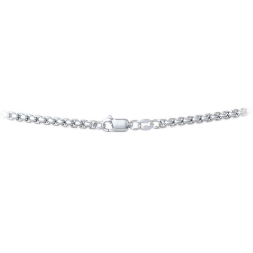 18" Rounded Box Chain Necklace – 9kt White Gold