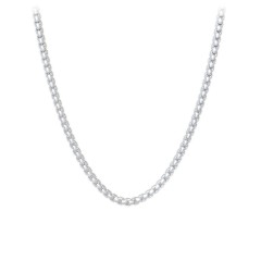 22" Rounded Box Chain Necklace – Sterling Silver