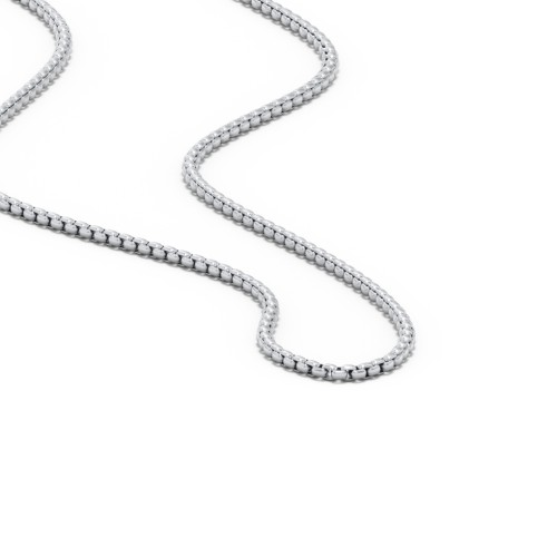 22" Rounded Box Chain Necklace – Sterling Silver