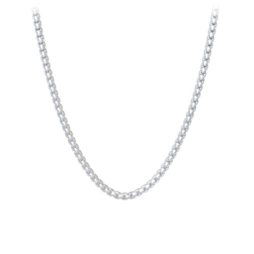 22" Rounded Box Chain Necklace – Sterling Silver