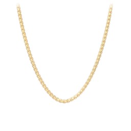 22" Rounded Box Chain Necklace in 9K Solid Yellow Gold