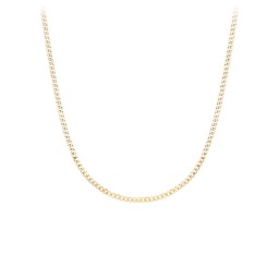 14" Open Curb Chain Necklace in 14K Solid Yellow Gold