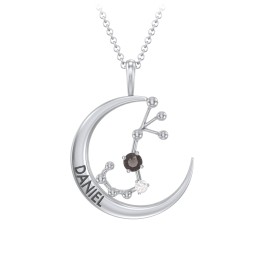 Engravable Scorpio Constellation Necklace With Gemstone