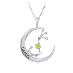 Engravable Scorpio Constellation Necklace With Gemstone