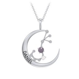 Engravable Scorpio Constellation Necklace With Gemstone