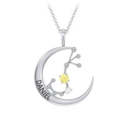 Engravable Scorpio Constellation Necklace With Gemstone