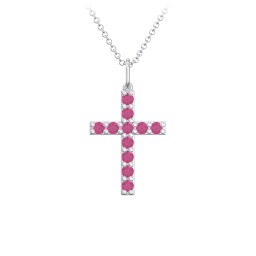Medium Gemstone Cross Pendant