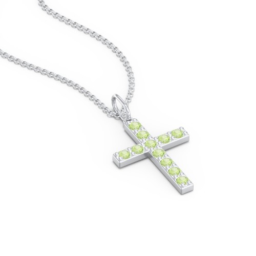 Medium Gemstone Cross Pendant