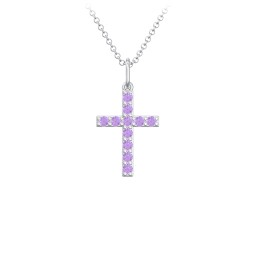 Small Gemstone Cross Pendant