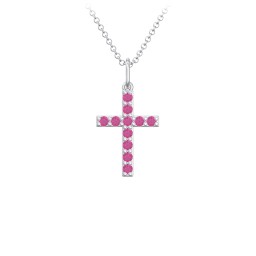 Small Gemstone Cross Pendant