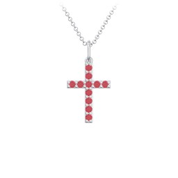 Small Gemstone Cross Pendant