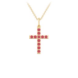Small Gemstone Cross Pendant