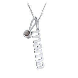 Modern Mama Necklace with Birthstone Charm