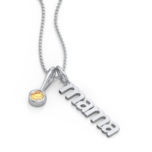 Modern Mama Necklace with Birthstone Charm