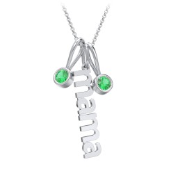 Modern Mama Necklace with 2 Birthstone Charms